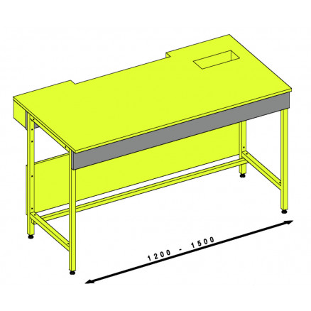 PAILLASSE A REBORD SOUS SORBON -NE L=1500 PROF=900MM GRES