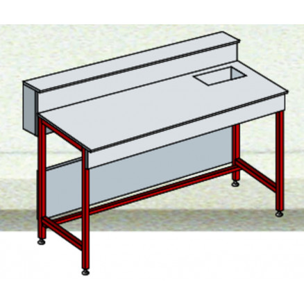 PAILLASSE HUMIDE AVEC DOSSERET L=1500 PROF=750MM GLACE EMAIL