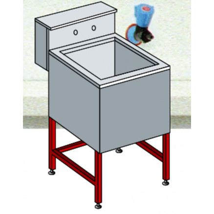 BLOC CUVE FACULTE L=500 P=750 CUVE DE 50X60X38 PIED METAL