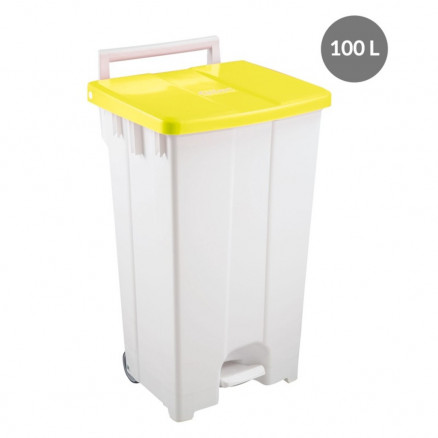 CONTENEUR 100L PP COUVERCLE JAUNE