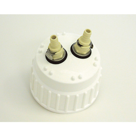 BOUCHON DE REMPLISSAGE EN PP BLANC 2 RACCORDS D.9,5MM