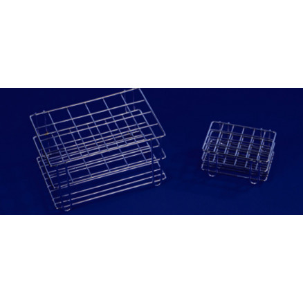 PORTOIR FIL INOX POUR 24 TUBES EN 4X6 CASES DE 25MM H.100MM