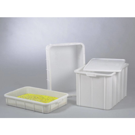 COUVERCLE POUR BAC DE STOCKAGE EN HDPE BLANC - 660X450MM