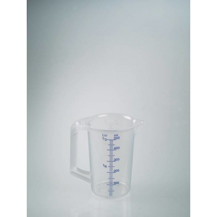 BECHER EN PP GRADUATION BLEUE AVEC ANSE CAPACITE 500ML