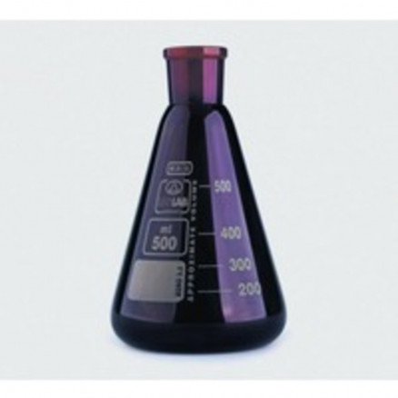 FIOLE CONIQUE VERRE BRUN COL RODE CN29/32 CAP.100ML