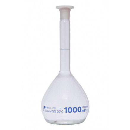 FIOLE JAUGEE VERRE CLAIR CL.A BOUCHON EN PE CN24/29 1L