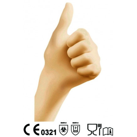 GANTS LATEX NON POUDRES REVE- TEMENT INTERIEUR T.8/9 - X100