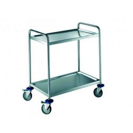 CHARIOT INOX D.900X600X940MM AVEC 2 PLATEAUX