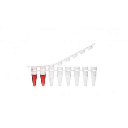 BARRETTE DE 8 TUBES DE PCR DE 0,2ML + BOUCHON PLAT - X125