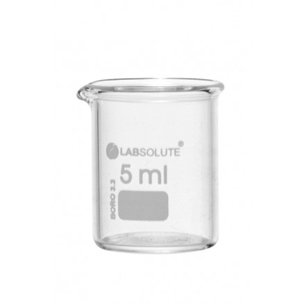 BECHER A BEC FORME BASSE VERRE BOROSILICATE GRADUE 5ML - X10