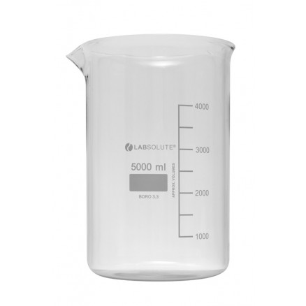 BECHER A BEC FORME BASSE VERRE BOROSILICATE GRADUE 5L - X2