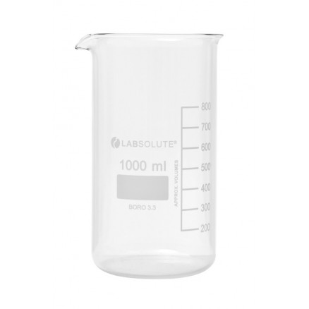 BECHER A BEC FORME HAUTE VERRE BOROSILICATE GRADUE 1L - X10