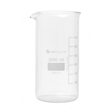 BECHER A BEC FORME HAUTE VERRE BOROSILICATE GRADUE 2L - X6