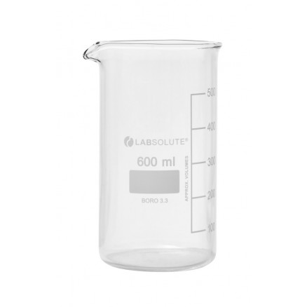 BECHER A BEC FORME HAUTE VERRE BOROSILICATE GRADUE 600ML X10