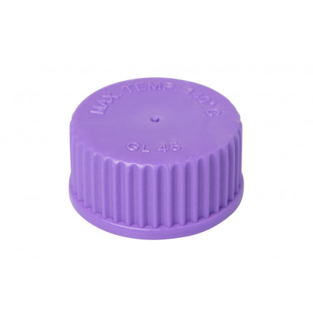 BOUCHON A VIS GL45 EN PP VIOLET AVEC JOINT A LEVRE