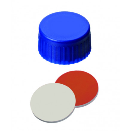 BOUCHON A VIS PP BLEU PLEIN DN9 CAOUTCHOUC/PTFE - X 100