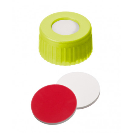 BOUCHON A VIS PP JAUNE 1 TROU DN9 SILICONE/PTFE - X100
