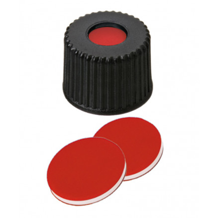 BOUCHON A VIS PP NOIR 1 TROU DN8 PTFE/SILICONE/PTFE - X100