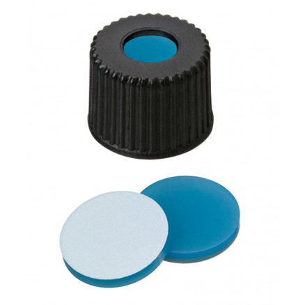 BOUCHON A VIS PP NOIR 1 TROU DN8 SILICONE/PTFE - X100