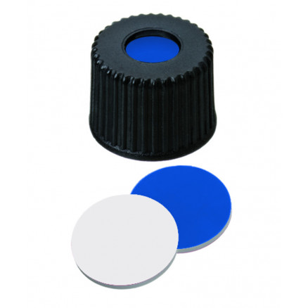 BOUCHON A VIS PP NOIR 1 TROU DN8 SILICONE/PTFE - X100