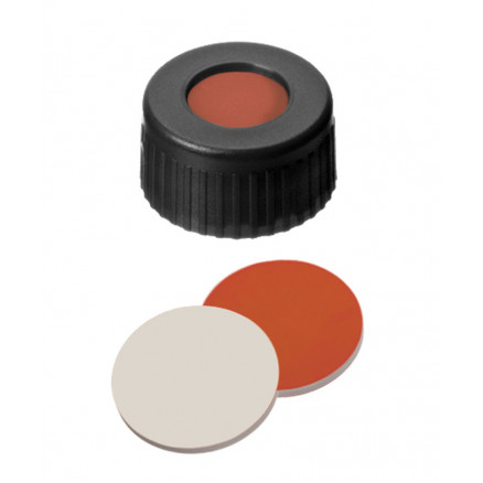 BOUCHON A VIS PP NOIR 1 TROU DN9 CAOUTCHOUC/PTFE - X100
