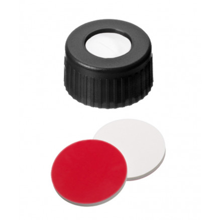BOUCHON A VIS PP NOIR 1 TROU DN9 SILICONE/PTFE - X100