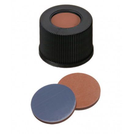 BOUCHON A VIS PP NOIR 1 TROU DN13 BUTYLE/PTFE - PACK DE 100