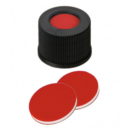 BOUCHON A VIS PP NOIR 1 TROU DN13 PTFE/SILICONE/PTFE X100