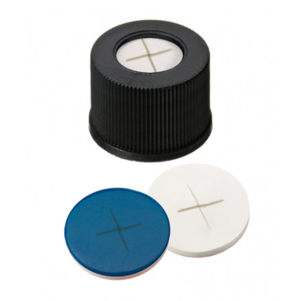 BOUCHON A VIS PP NOIR 1 TROU DN13 SILICONE/PTFE FENDU X100