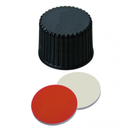 BOUCHON A VIS PP NOIR PLEIN DN8 CAOUTCHOUC/PTFE - X100