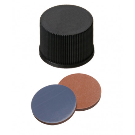 BOUCHON A VIS PP NOIR PLEIN DN15 BUTYLE/PTFE - X100