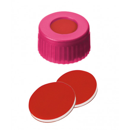 BOUCHON A VIS PP ROSE 1 TROU DN9 PTFE/SILICONE/PTFE - X100