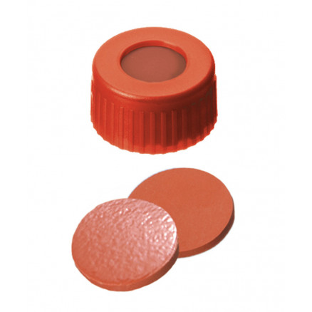 BOUCHON A VIS PP ROUGE 1 TROU DN9 CAOUTCHOUC/TFE - X100
