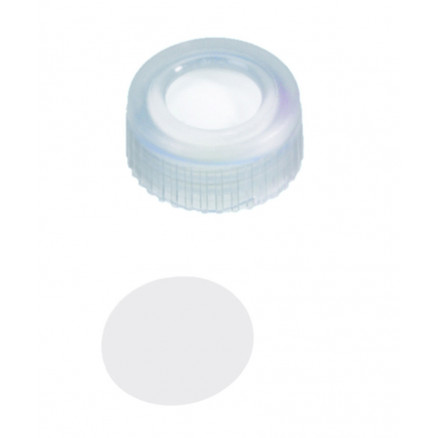 BOUCHON A VIS PP TRANSP.1 TROU DN9 PTFE VIERGE - PACK DE 100