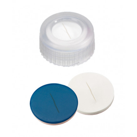 BOUCHON A VIS PP TRANSP.1 TROU DN9 SILICONE/PTFE FENDU -X100
