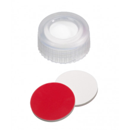BOUCHON A VIS PP TRANSP.1 TROU DN9 SILICONE/PTFE - X100