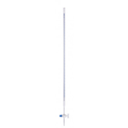 BURETTE EN VERRE CL.AS ROBINET DROIT CLE PTFE 50ML EN 0,1ML