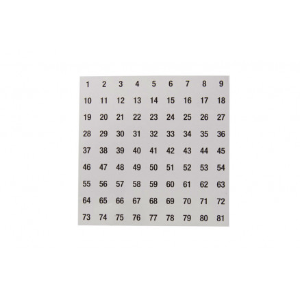 CARTE DE NUMEROTATION POUR CRYOBOITE GRILLE 9X9 - X10