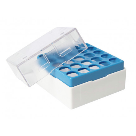 CRYOBOITE EN PC BLEU POUR 25 TUBES 1,2/2ML FIL.INT/EXT