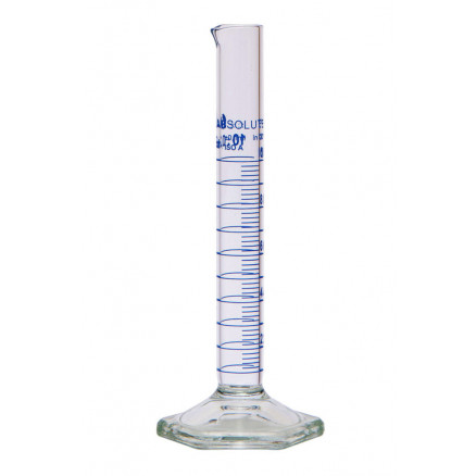 EPROUVETTE GRADUEE BLEU FORME HAUTE EN VERRE BORO.CL.A 10ML