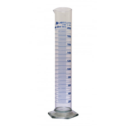 EPROUVETTE GRADUEE BLEU FORME HAUTE EN VERRE BORO.CL.A 2L
