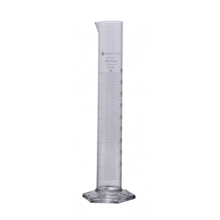 EPROUVETTE GRADUEE FORME HAUTE EN VERRE BORO. CL.B 500ML