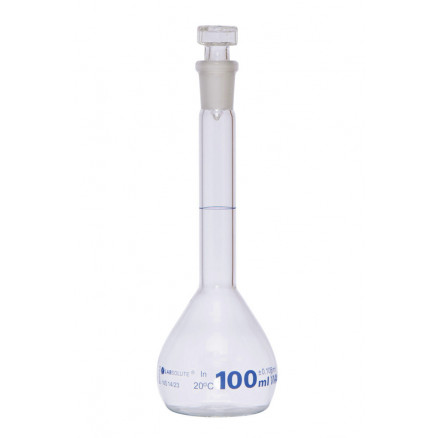 FIOLE JAUGEE BOUCHEE EN VERRE BORO. CN14/23 100ML