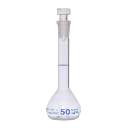 FIOLE JAUGEE BOUCHEE EN VERRE BORO. CN14/23 50ML