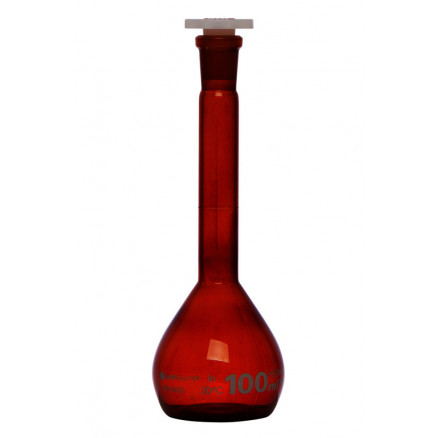 FIOLE JAUGEE VERRE BRUN CL.A BOUCHON PE CN14/23 100ML - X2