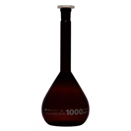 FIOLE JAUGEE VERRE BRUN CL.A BOUCHON PE CN24/29 1L - X2