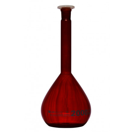 FIOLE JAUGEE VERRE BRUN CL.A BOUCHON PE CN29/32 2L