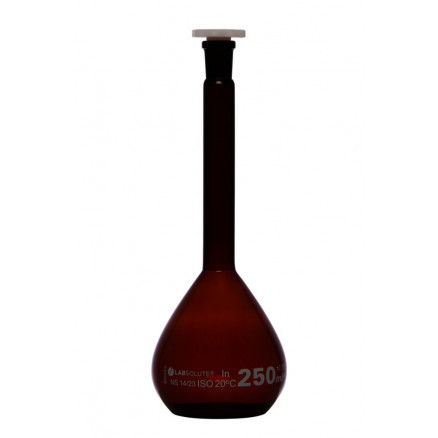 FIOLE JAUGEE VERRE BRUN CL.A BOUCHON PE CN14/23 250ML - X2