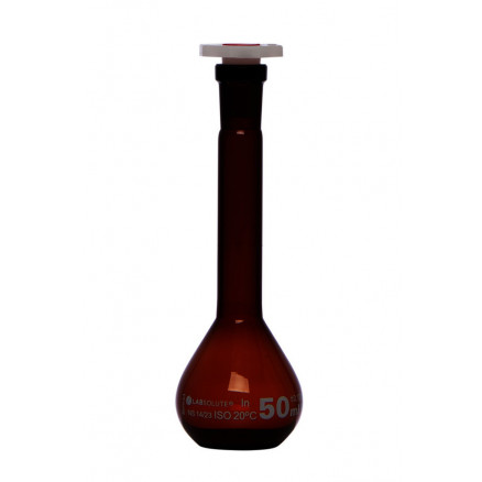 FIOLE JAUGEE VERRE BRUN CL.A BOUCHON PE CN14/23 50ML - X2