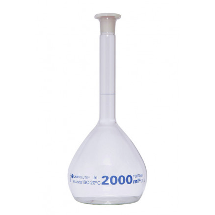 FIOLE JAUGEE VERRE CLAIR CL.A BOUCHON EN PE CN29/32 2L
